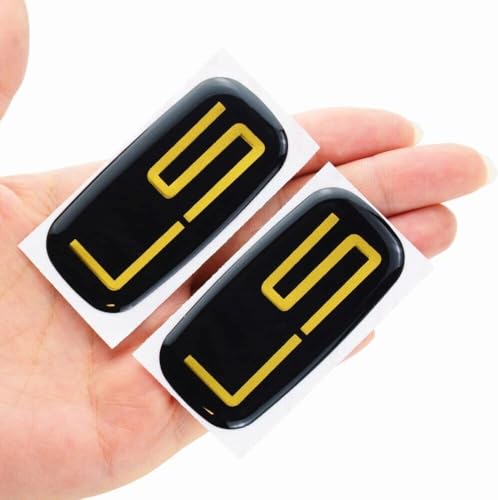 Image of Pair Set LS Cab Emblems 3D Badge Logo Nameplate Sticker Roof Pillar Replacement for LS 15036135 Pickup Truck SUV (Gold)
