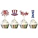 32 Pcs Independence Day Cupcake Toppers Glitter National Flag Cake Topper Picks Toothpick Toppers 4th of July Flag Day Photo Props for Patriotic Party Supplies(BOOM)