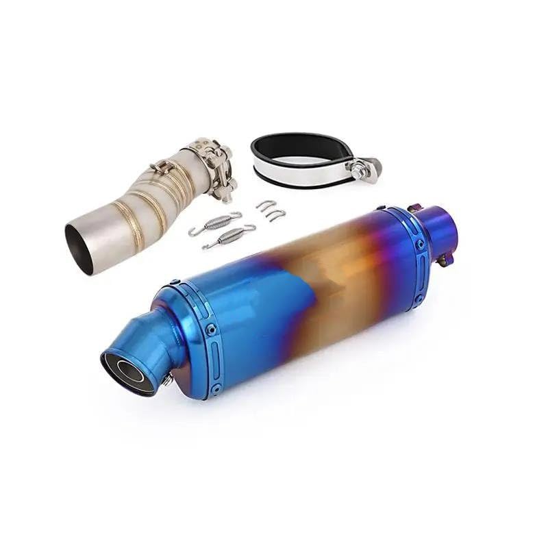Liaison d'échappement 51mm CFMOTO 450MT tuyau central inox et silencieux 370mm amovible