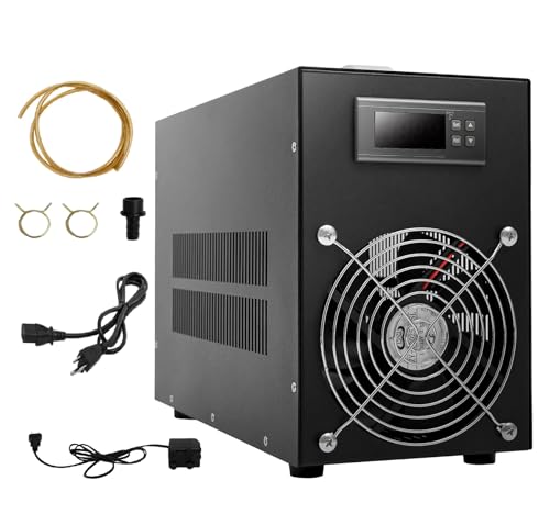 15.85Gal Aquarium Water Inline Chiller Cooling Machine, Small Water Chiller, Hydroponic Water Chiller, Quiet Refrigeration Compressor for Seawater and Fresh Water, Fish Tank Cooling System