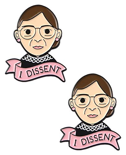 Image of RBG Pins Ruth Bader Ginsburg Pins I Dissent Pins RBG Dissent Collar Feminism Pins Women'S Rights Judge Badge Pins 4 pcs