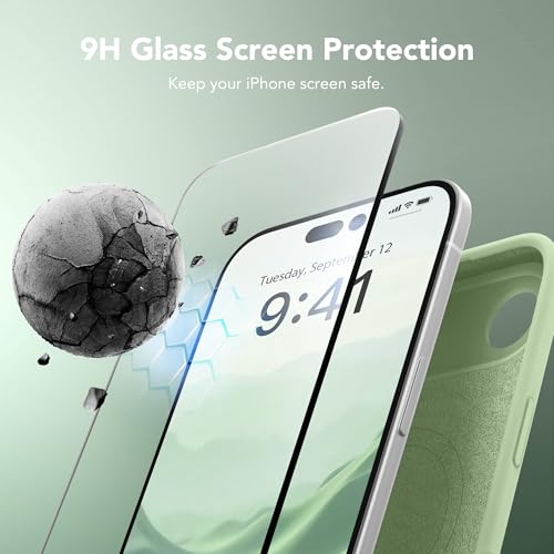 Image of Magnetic for iPhone Air Case, Compatible with MagSafe, [Full Camera Protection][Screen Protector] Silicone Shockproof Protective Phone Case for iPhone 17 Air 6.5 inch, Matcha