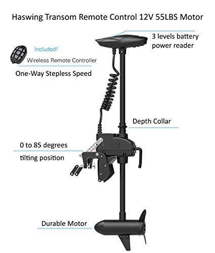 Aquos Heavy-Duty For Two 11.5Ft Inflatable Pontoon Boat With Stainless Steel Guard And Folding Seat And Haswing Remote/Foot Control 12V 55Lbs Transom Trolling Motor For Fishing #TOP2