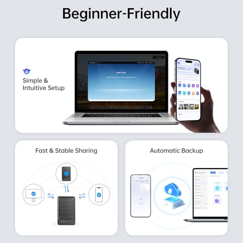 Yxk Zero1 2-Bay Desktop NAS, Maximum 60TB (Diskless), User-Friendly Home NAS Storage, Private Security & Remote Access, Silent, 4GB RAM, 2.5GbE Port, 4K HDMI, Network Attached Storage - Thumbnail 5
