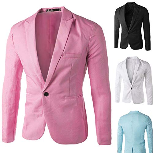 Slim Fit Blazer for Men Fashion One Button Wedding Blazer Dress Suit Jacket Party Work Business Casual Sport Coat3