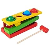 Hammerspielzeug, Montessori Holzspielzeug für Kleinkinder von 1 3 Jahren, Klopfbank mit bunten...