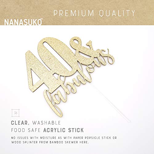 Nanasuko 40Th Birthday - 40 & Fabulous - Double Sided Gold Glitter - Premium Quality Made In Usa #TOP5