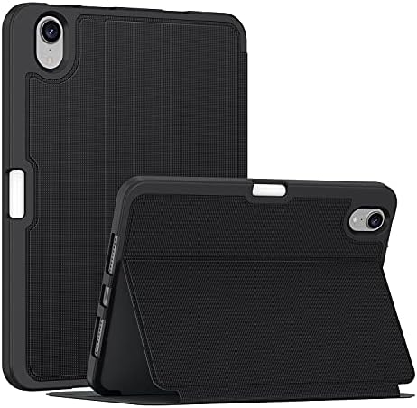 Soke Case for iPad Mini 7 A17 Pro 2024 & Mini 6 2021 8.3 Inch, Slim Premium Shockproof Folio Stand Cover [2nd Gen Apple Pencil Charging + Auto Wake/Sleep] for iPad Mini 7th/6th Generation,Black