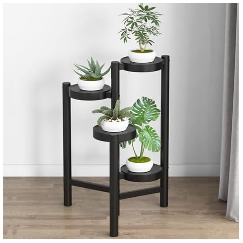 loyfreeyo観葉植物 台 植木鉢台 プランタースタンド フラワースタンド 室内屋外兼用 園芸ラック 花棚 リビングルームバルコニーグリーンディルフラワーポットスタンド 組み立てが簡単 耐荷重30s おしゃれ 飾り 収納 (4段,ブラック)