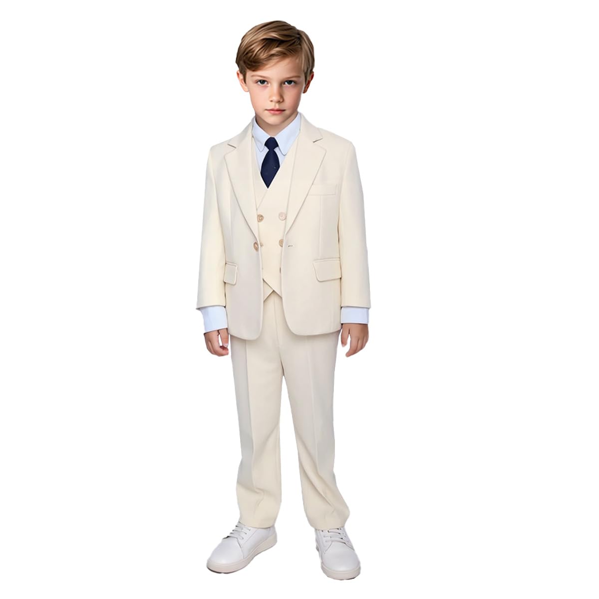 Einreihiger Anzug für Jungen, Anzugjacke, Weste, Hose für Kleinkinder, Teenager, Jungen, Kommunion, Hochzeit, 3-teilig