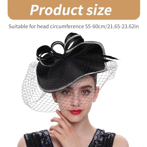 Postiches en polyester vintage et pinces à cheveux noires de fête - 6