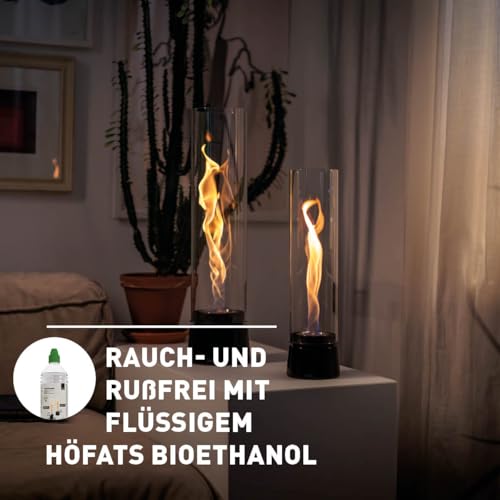höfats Spin air 900 Schwarz – Tischfeuer für Indoor & Outdoor - moderner Bioethanol-Tischkamin mit Langer Brenndauer - Innovative Bio-Burner-Technologie, emaillierter Gussfuß, wärmender Kamin