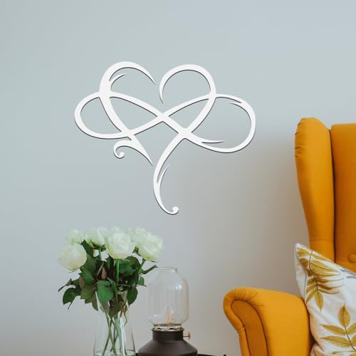 Infinity Heart Metal Wall Decor, Unique Infinity Heart Wall Decor Love Sign Plaque Steel Art Geometric Bedroom Ornaments Cut Out for Home, Wedding Decor by MayLove-US - Image 7