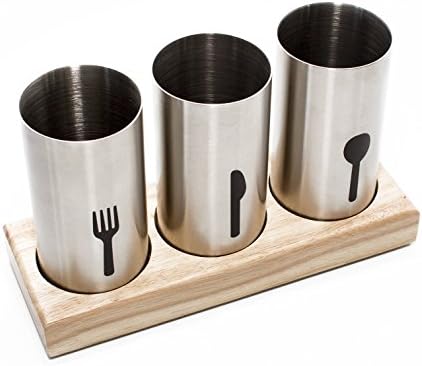 Blissful Home Stainless Steel Flatware & Silverware Cutlery Holder Caddy - Easily Organize Your Spoons, Knives, Forks, etc - Ideal for Kitchen, Dining, Entertaining, Picnics, and Much More