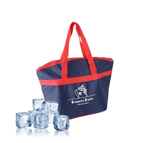 Family Bolsa Nevera Térmica 48cm, Aluminio, Ultraligera y Reforzada, Doble Aislamiento, Ideal para Almuerzos, Trabajo, Compras y Picnic, Ecológica y Plegable, Azul
