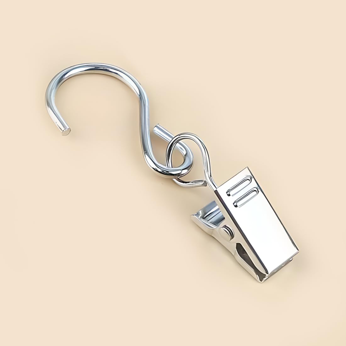Coideal Silver Curtain Hanging Clips Hooks, 40 Pcs Metal Gutter Hangers For Intdoor Party Xmas String Lights, Courtyard Christmas Decoration (Silver)