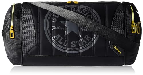 Polyester 23cms Black and Yellow Travel Duffle (DUFPRO2000106)