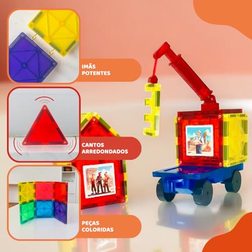BRINQUEDO BLOCOS MAGNÉTICOS INFANTIL MAGFORMA CONSTRUÇÃO, O BRINQUEDO MAGNÉTICO DOS MINI CONSTRUTORE