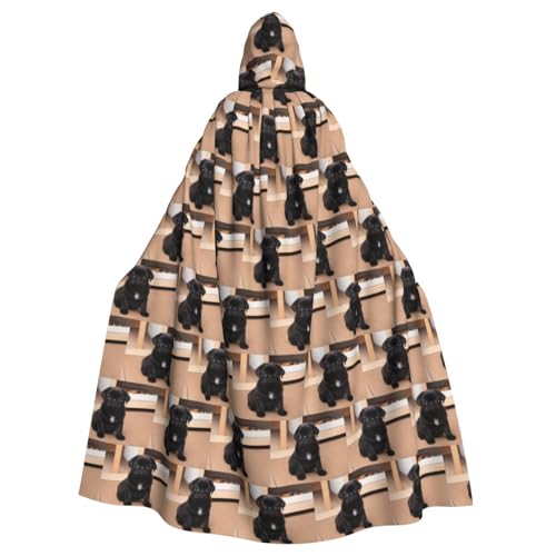 Manteau à capuche imprimé carlin adulte longue cape de fête festival