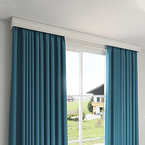 ZSHINE Three-in-One Curtain Track Double Tracks and Curtain Pelmet With Light Belt Optional Customize Length for Living Room Bedroom