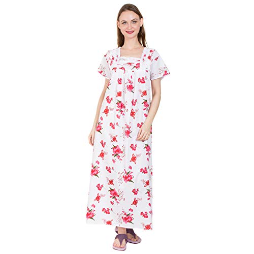 Image of Women's Cotton Nighty Night Gown Multicolore /Cotton Nighty for Pregnant Ladies /Women Night Gowns for Day Wear /Night Wear (Multicolour)(Available Sizes XL & XXL)