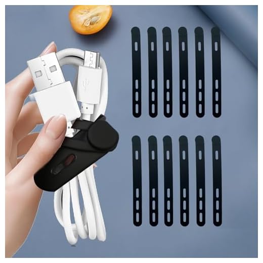 Silicone Strap Tie Set 10 Pieces Triple Hole Adjustable Fastening Bands Reusable Cable Organizer for Home Office Travel(Black)