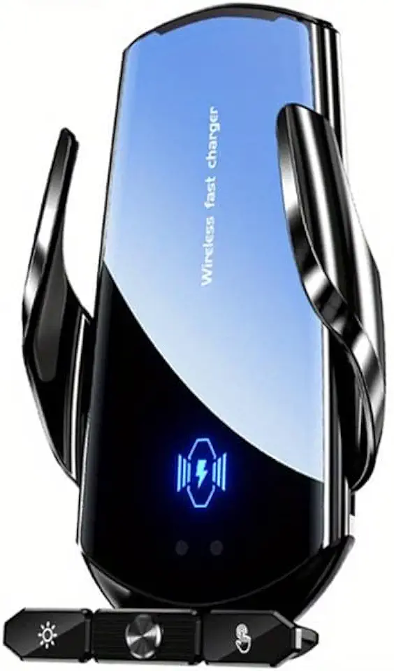 Carregador de carro sem fio de 15 W com suporte de telefone magnético automático para iPhone 17 16 15 14 13 12 Samsung Xiaomi estação de carregamento rápido por indução (preto)