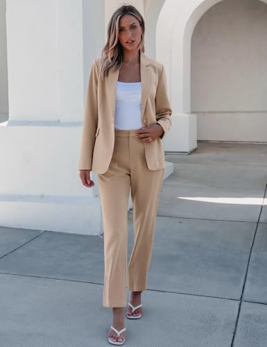 Image of luvamia Women's Two Piece Sets Pants Suits Dressy Business Casual Outfits Professional Blazer Pantsuits Set Work Office