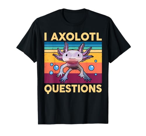Axolotl Grande Retro I Axolotl Preguntas Lindo Axolotl Niños Camiseta