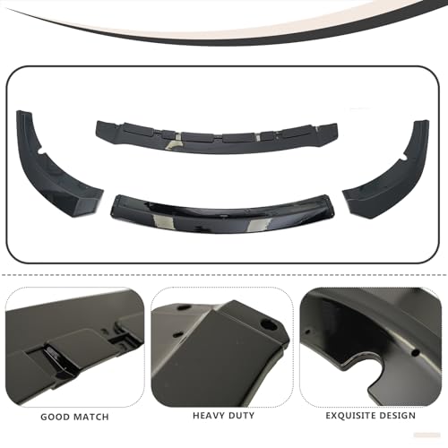 KETAI Front Bumper Lip Compatible with 2015-2023 Dodge Charger SRT GT-V Style ABS Gloss Black Front Splitter Lower Protector AMPP Front Air Dam Chin Spoiler Splitter