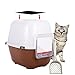 Resinta 6 Pack Cat Litter Box Charcoal Filter 6 x 6.5 Inch Replacement Carbon Odor Filters Activated Carbon Litter Box for Hooded Cat Litter Boxes and Pans, Black
