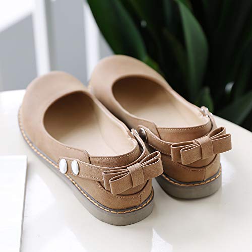 LYYSKY Women Sweet Bownot Ankle Strap Mary Jane Shoes Casual Flats Three Ways Wear Walking Shoes4