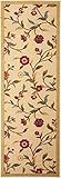 New Garden Ivory Floral Design Rubber Backed Non-slip Runner Rug Carpet 2' x 5'