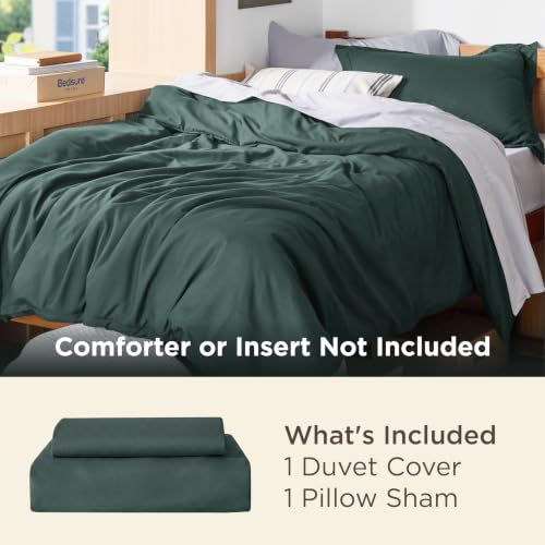 Image of Bedsure Twin /Twin XL Duvet Cover, Double Brushed Bedding Set, Forest Green | For Kids & Adults, 68 inchx90 inch Comforter Cover, Hotel Luxury, All Season, Breathable, Easy Care, Lightweight, Zipper Closure