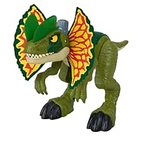 Fisher-Price Imaginext Jurassic World Dinosaur Toy Thrash Attack Dilophosaurus 16+ Inch Figure with Lights & Sounds for Kids Ages 3+ Years