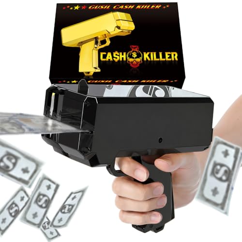 Gusil Money Gun Shooter Cash Cannon Bills Gun Make It Rain Toy Gun Handheld Spary Cash Gun for Game Movies Party Supplies