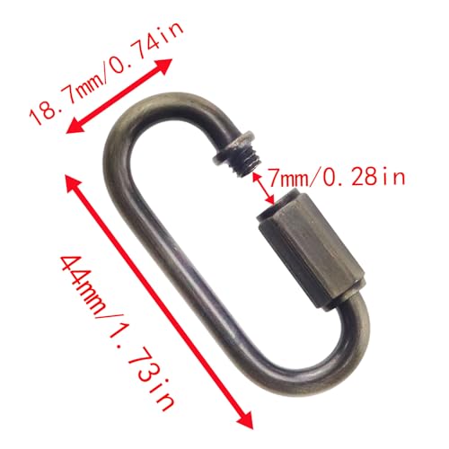 Image of Hook Rings for Light Fixture Light Fixture Hooks Nuts M10 Lighting Loops with Link Connector for Extending Light Fixture Chandelier Chains 2 PCS (Antique Brass)
