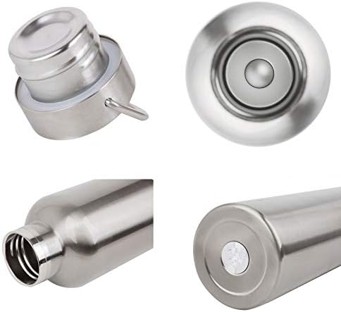 Miniatura 6 de Botella de agua de acero inoxidable aislada al vacío de 3425201712 onzas 188 para bebidas calientes y frías, doble pared, a prueba de fugas (plata