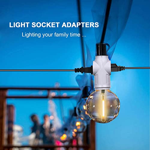 3 Prong Light Bulb Outlet Socket Plug Adapter, Polarized White Light Bulb Socket Converter, E26/E27 Lamp Bulbs To 2/3 Prong Plug Socket Splitter For Porch Porch Cctv Camera Indoor Outdoor #TOP5