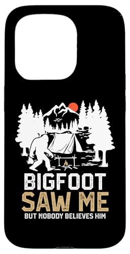 Bigfoot Saw Me But Nobody Believes Him Funny Bigfoot Camping Custodia per iPhone 15 Pro