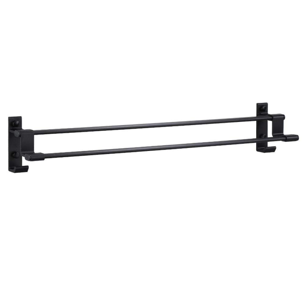 Porte-serviettes double couche noir 60 cm pour organiser votre salle de bain