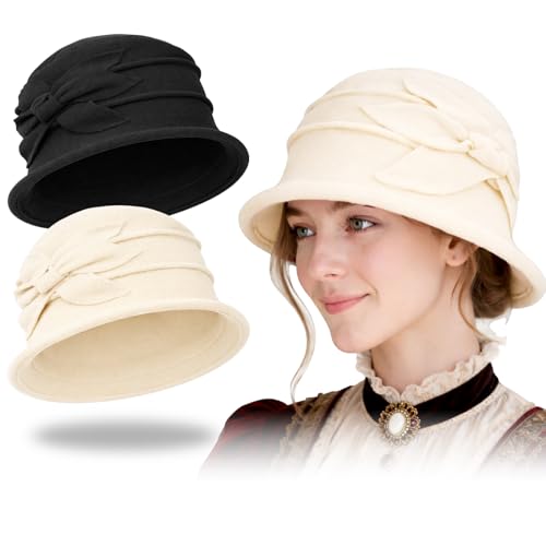 Sombrero cloche de flores para mujer miniatura 1