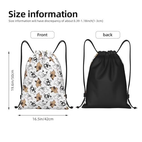 French Bulldog Drawstring Backpack Gym Bag Water Resistant Lightweight Sackpack Gift for Hiking Yoga Swimming Travel Beach Shopping3