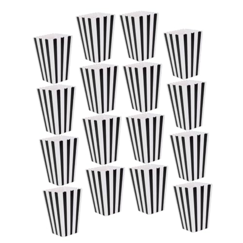KOMBIUDA 32 Piezas Cajas de Cartón para con Diseño de Rayas Negras Contenedores Reutilizables para Fiestas Temáticas de Cine Ligeras y Fáciles de para Adultos