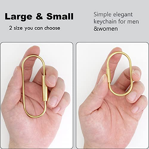 Ppfish Durable Brass Screw Lock Clip Key Chain Ring, Simple Style Car Keychain For Men Women #TOP2