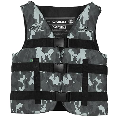 Colete Salva Vidas Auxiliar de Flutuação Pro Tork Safe Life – De 40-140 Kg Camuflado Cinza