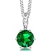 Produktbild ByJoy Damen-Kette Mit Anhänger 925 Sterling- Silber Rundschliff Grün Smaragd 45cm