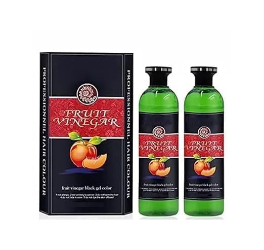 FRUIT VINEGAR Ammonia Free 10 Minutes Hair Color Gel A + B 250 ML Natural Black-image-18