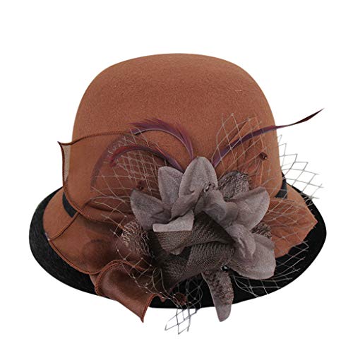 Women Winter Floral Dress Cloche Hat 1920S Vintage Church Elegant Flower Tea Party Hat Lady Elegant Cloche Hat #TOP2