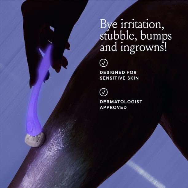 Women’s Razor Kit - 1 Handle + 2 X 5-Blade Refills + Magnetic Holder - Moonbeam, NON-SLIP ERGONOMIC HANDLE, MAGNETIC HOLDER